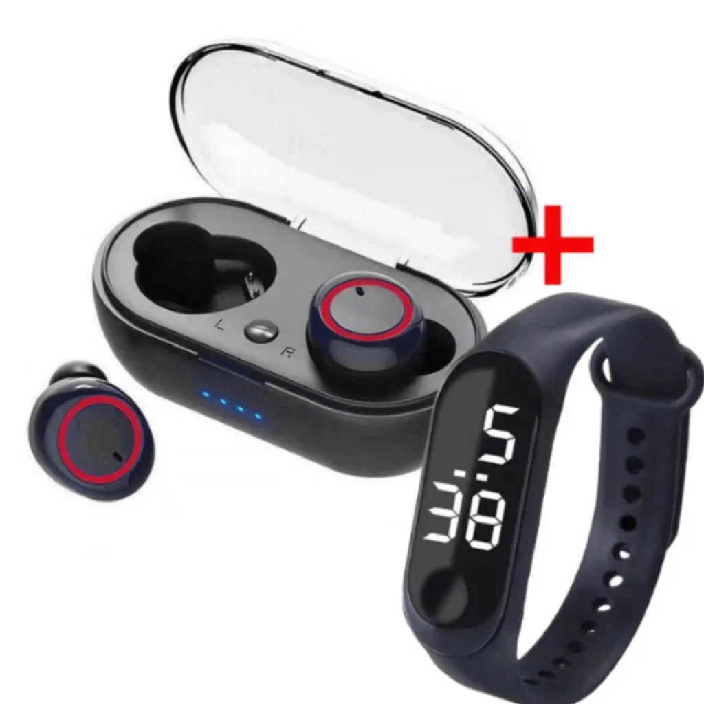 Fone de Ouvido Bluetooth 5.0 TWS Stereo Esportivo Touch