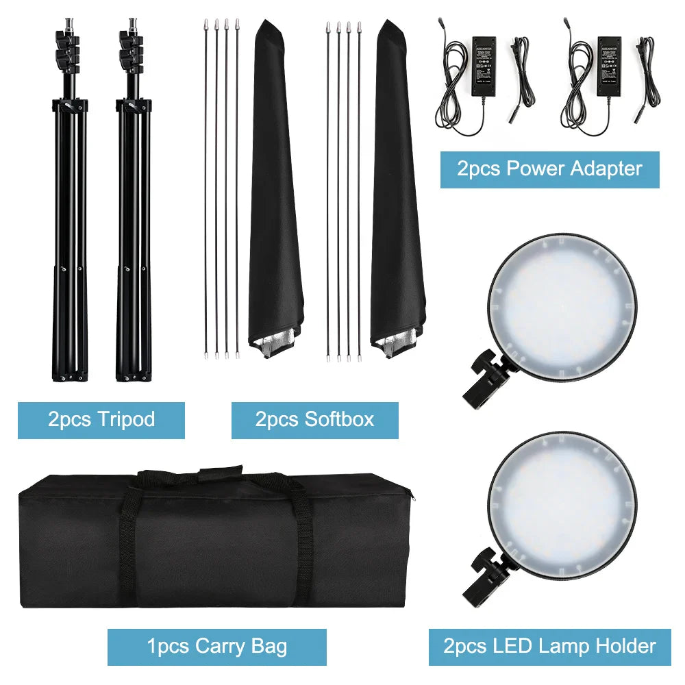 Kit de iluminação SH-Photography Softbox, equipamento Soft Box, quatro lâmpad
