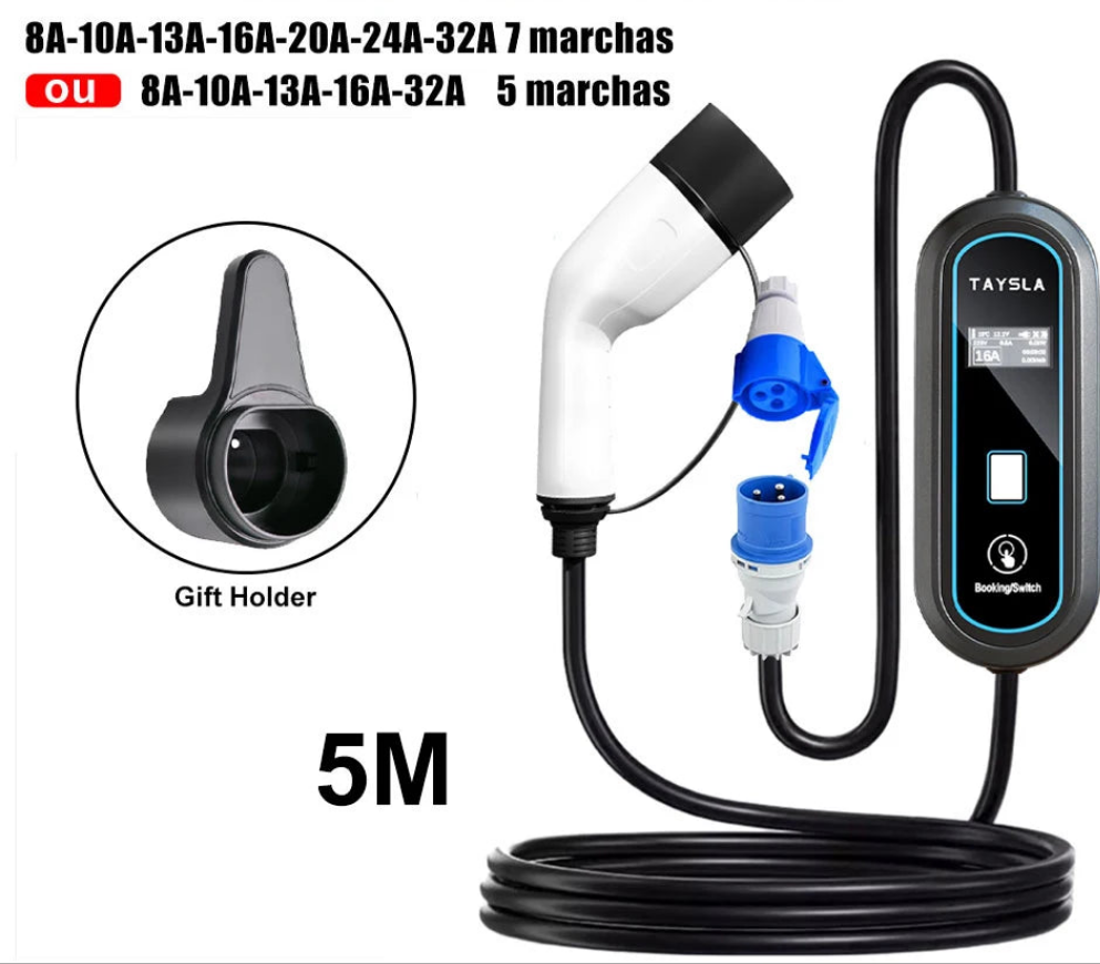 Carregador Carro Elétrico TAYSLA Tipo 2 7kW 32A Portátil EV Carregador 3.5kW