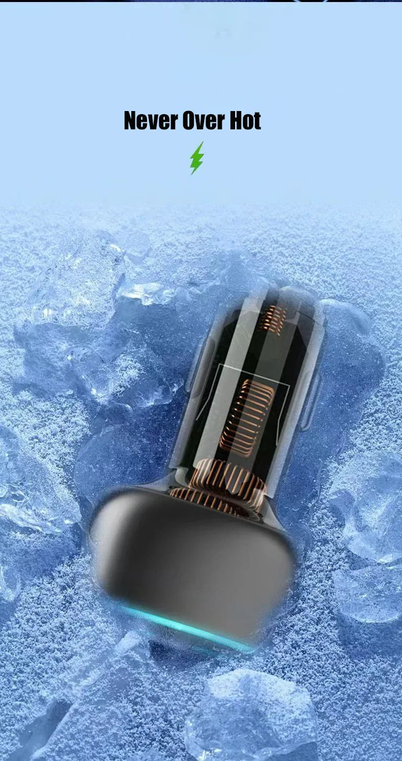 Adaptador de Carregador de Carro USB C Super Rápido com Display de Voltagem, PD