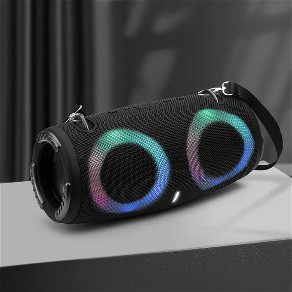 Alto-falante Bluetooth portátil à prova d'água, alta potência, luz color