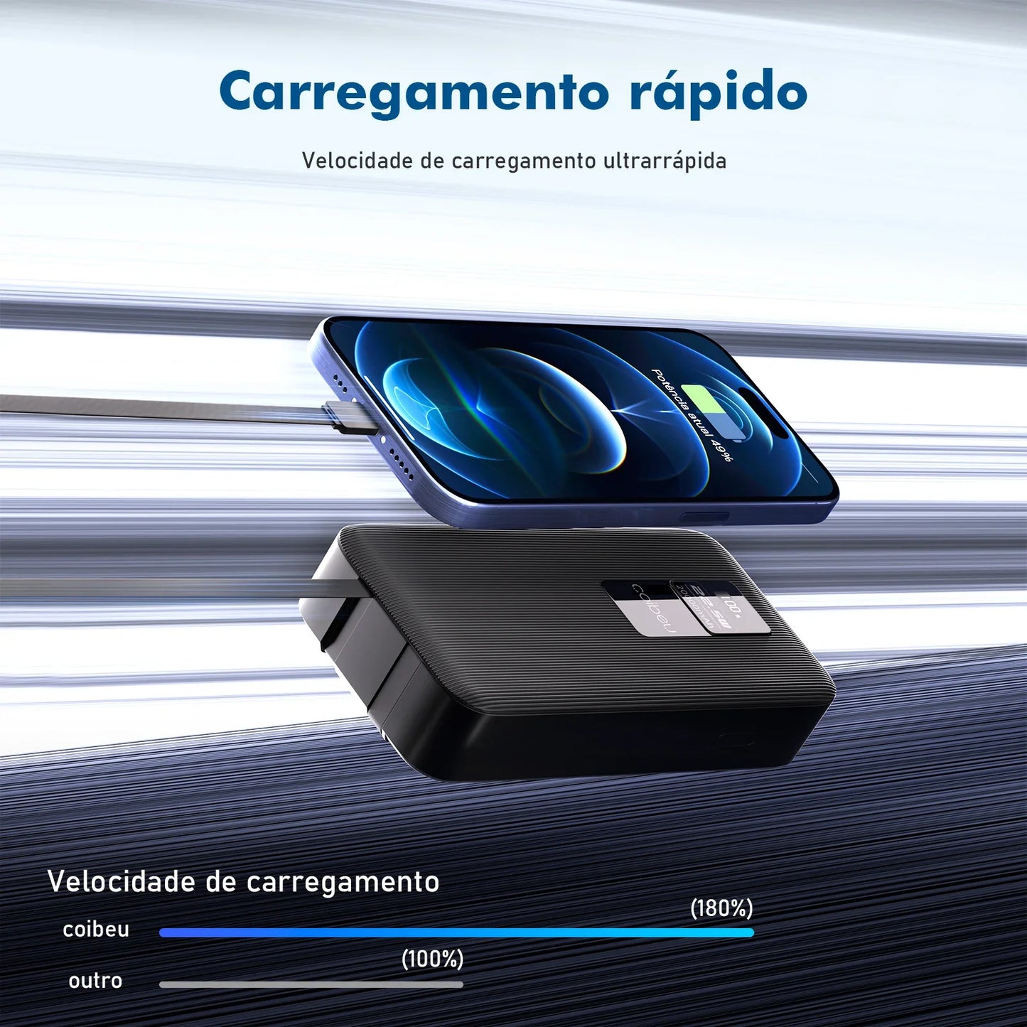 Carregador Portátil 20000mah, Bateria, Powerbank Portátil, Pilhas Recarregáve