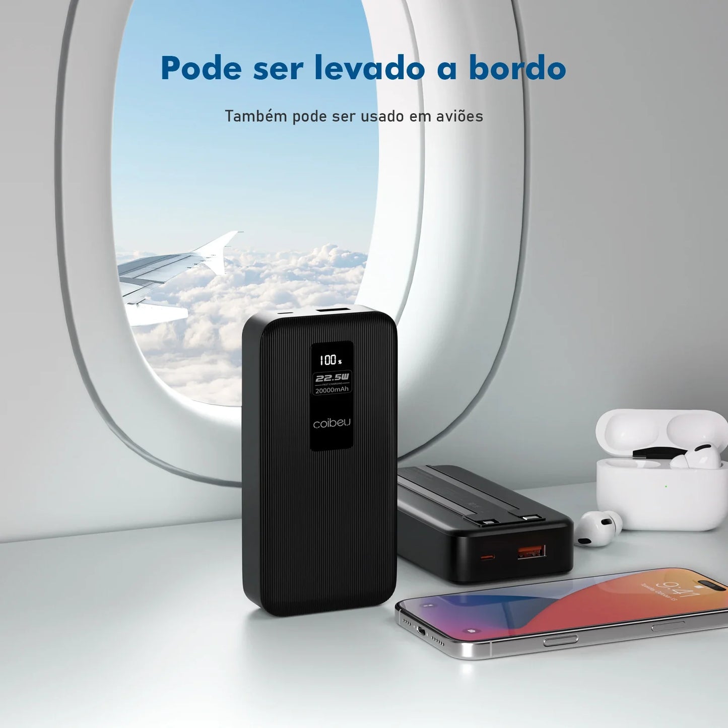 Carregador Portátil 20000mah, Bateria, Powerbank Portátil, Pilhas Recarregáve