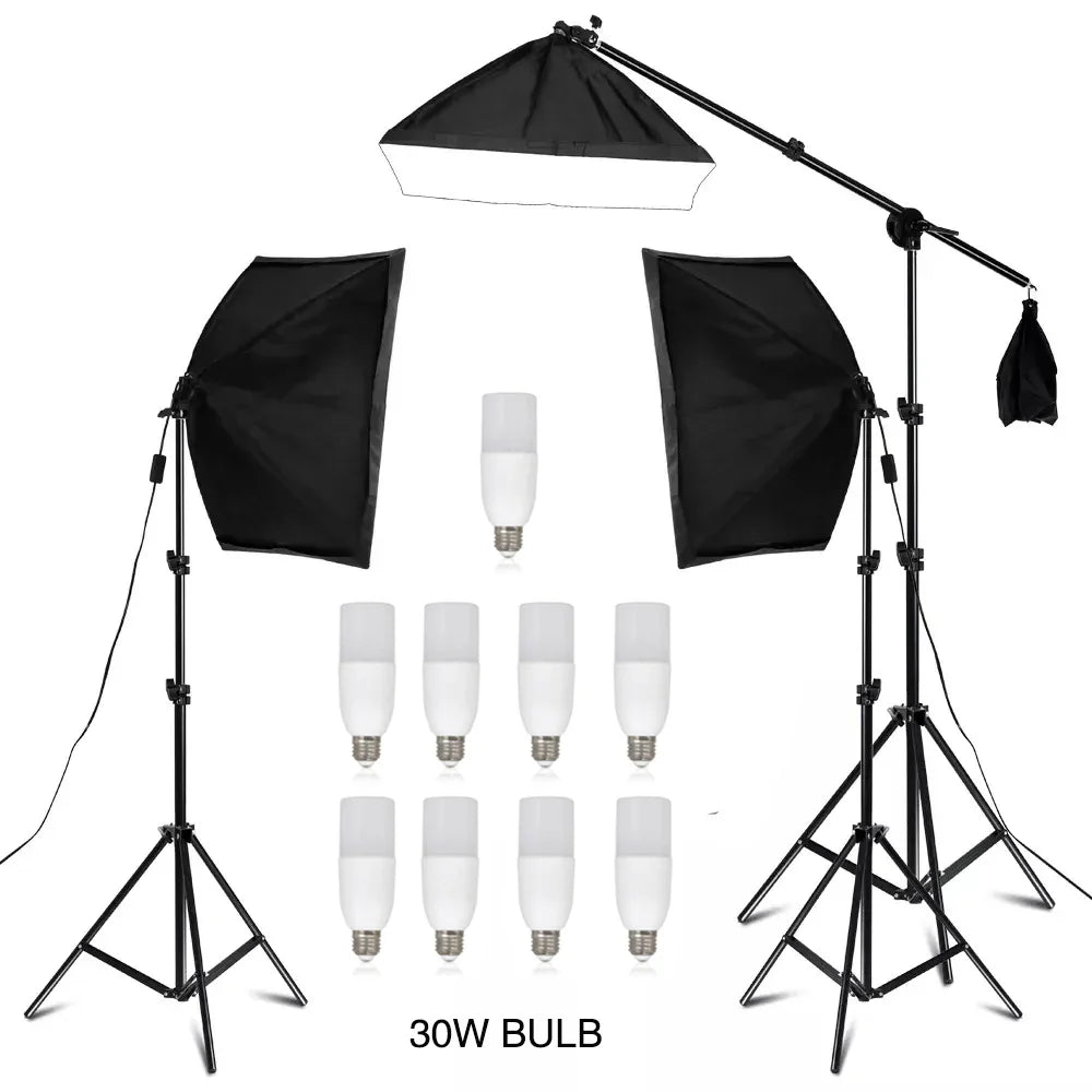 Kit de iluminação SH-Photography Softbox, equipamento Soft Box, quatro lâmpad