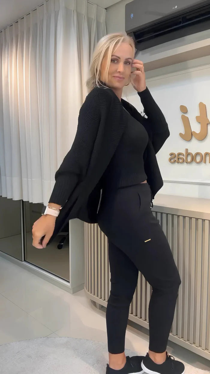 (Compre 1 e Leve 2) - Conjunto Sophia – Casaco + Cropped e Calça