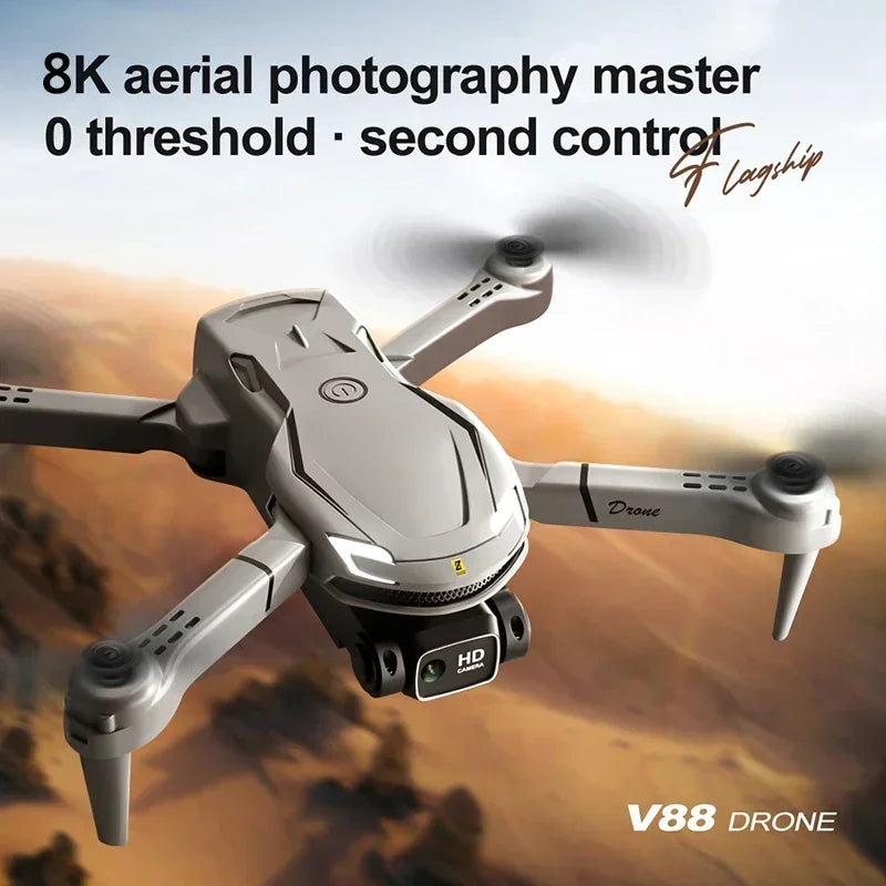 V88 drone profissional 8k grande angular hd 1080p câmera wifi fpv altura segura