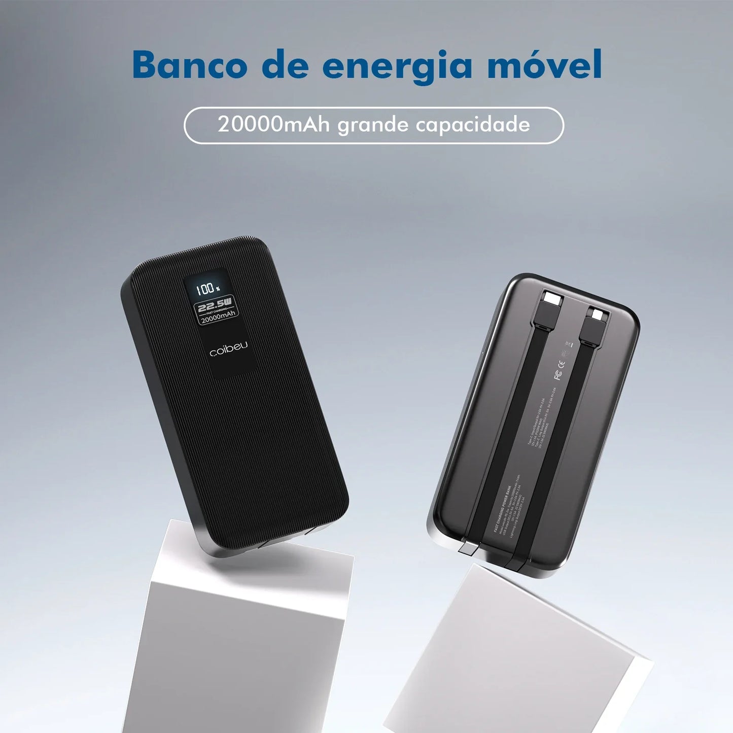 Carregador Portátil 20000mah, Bateria, Powerbank Portátil, Pilhas Recarregáve