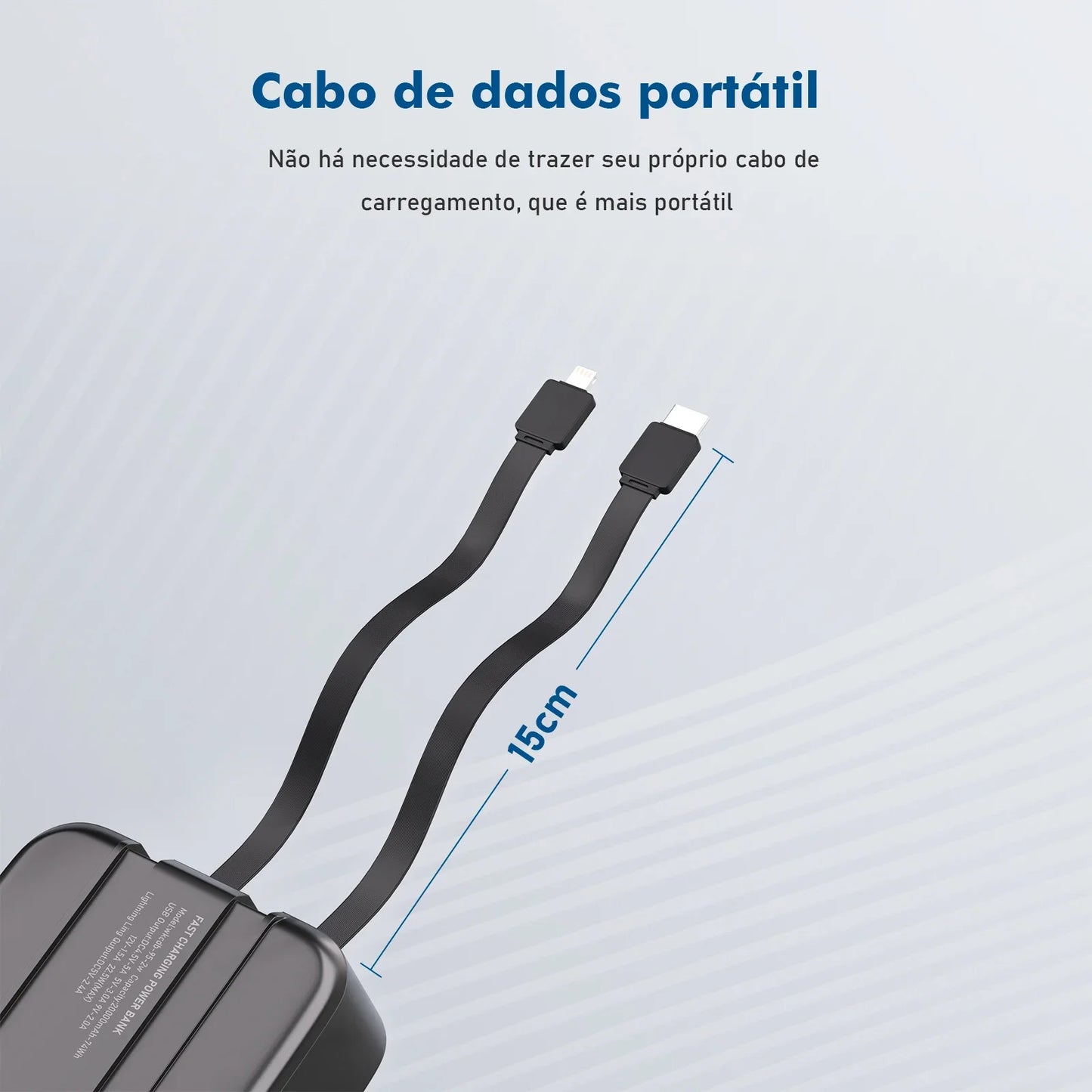 Carregador Portátil 20000mah, Bateria, Powerbank Portátil, Pilhas Recarregáve