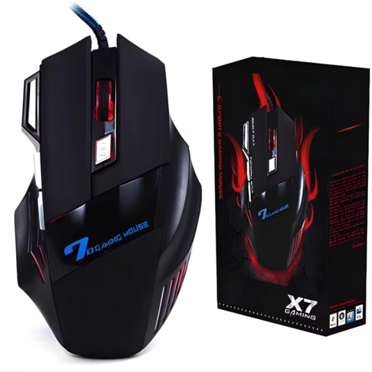 Led mouse para gamer, usb, 7 jogadores, profissional