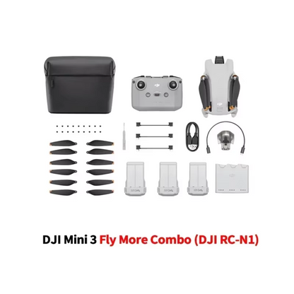 DJI Mini 3 Drone com RC ou RC-N1/Fair More Combo 4K HDR Video Drone Navio de tra