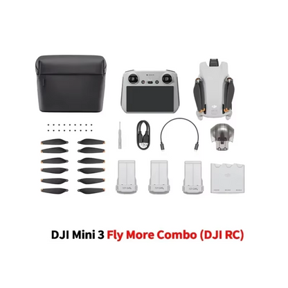 DJI Mini 3 Drone com RC ou RC-N1/Fair More Combo 4K HDR Video Drone Navio de tra