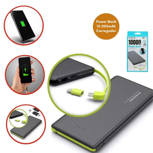 Carregador Portátil Pineng Power Bank 10.000mah V8