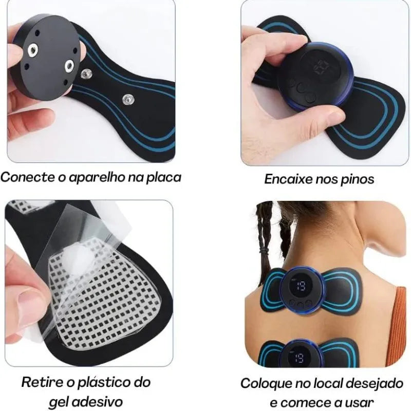 Mini Massageador Corporal Recarregável AlivioDay Cor Preto