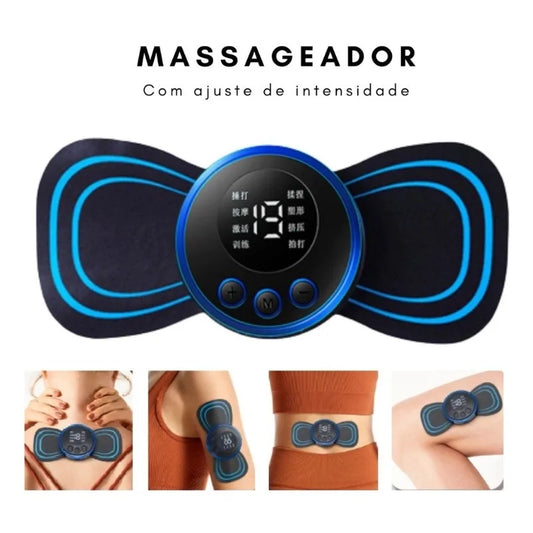 Mini Massageador Corporal Recarregável AlivioDay Cor Preto