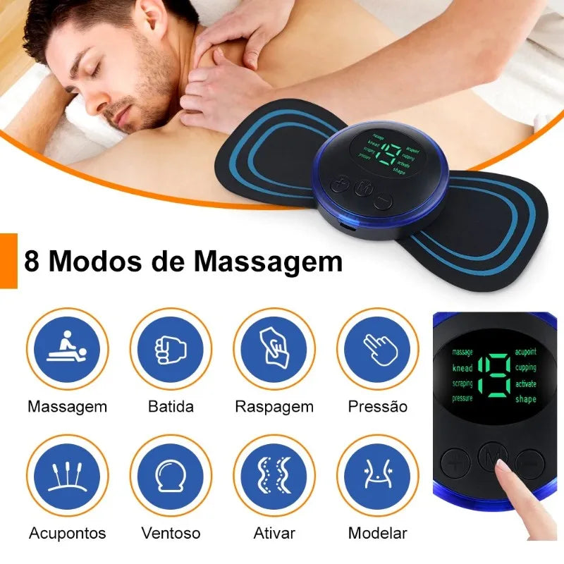 Mini Massageador Corporal Recarregável AlivioDay Cor Preto