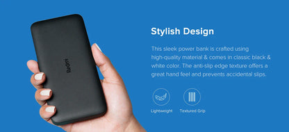 Xiaomi Redmi 10000 mAh Power Bank Carregador USB duplo portátil USB-C Adequado
