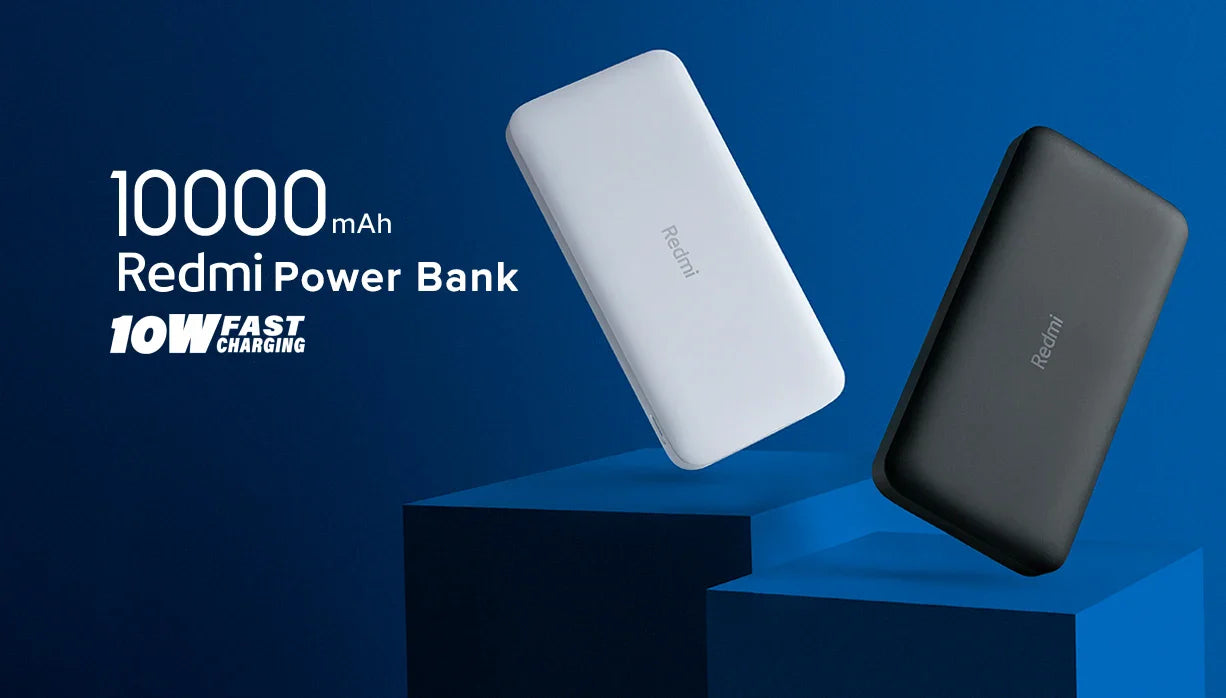 Xiaomi Redmi 10000 mAh Power Bank Carregador USB duplo portátil USB-C Adequado