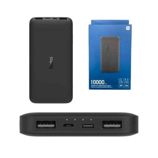 Xiaomi Redmi 10000 mAh Power Bank Carregador USB duplo portátil USB-C Adequado