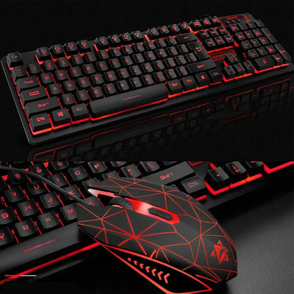 Kit Teclado USB Evolut RGB LED e Mouse Gamer 2400 DPI Iluminação Personalizada