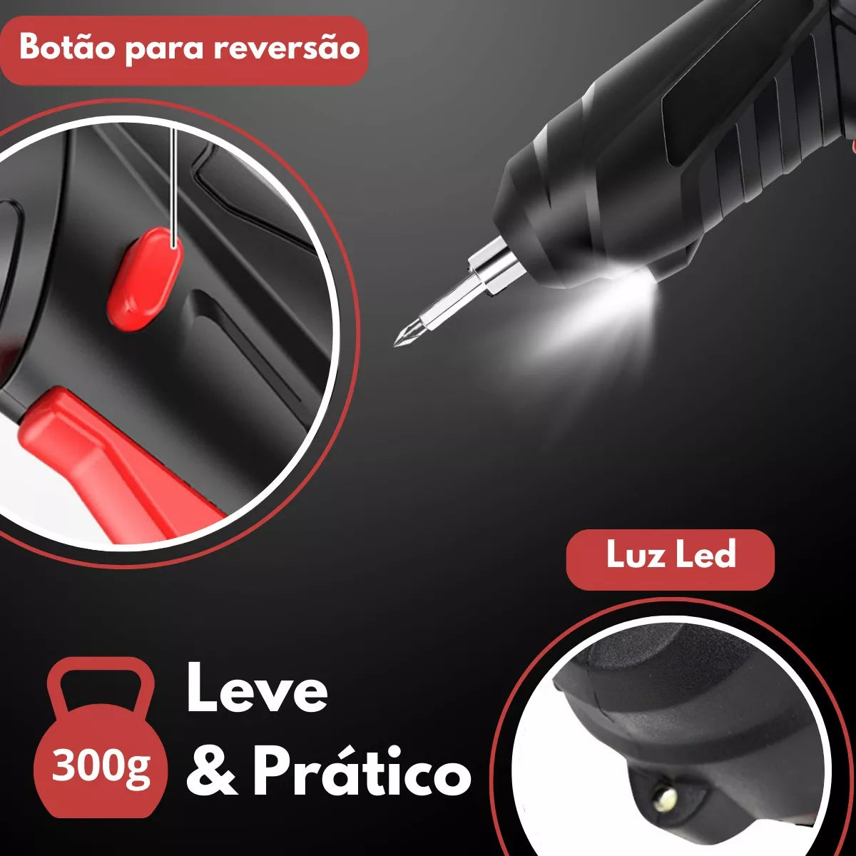 Parafusadeira com Kit 47 Peças -Snark Pro