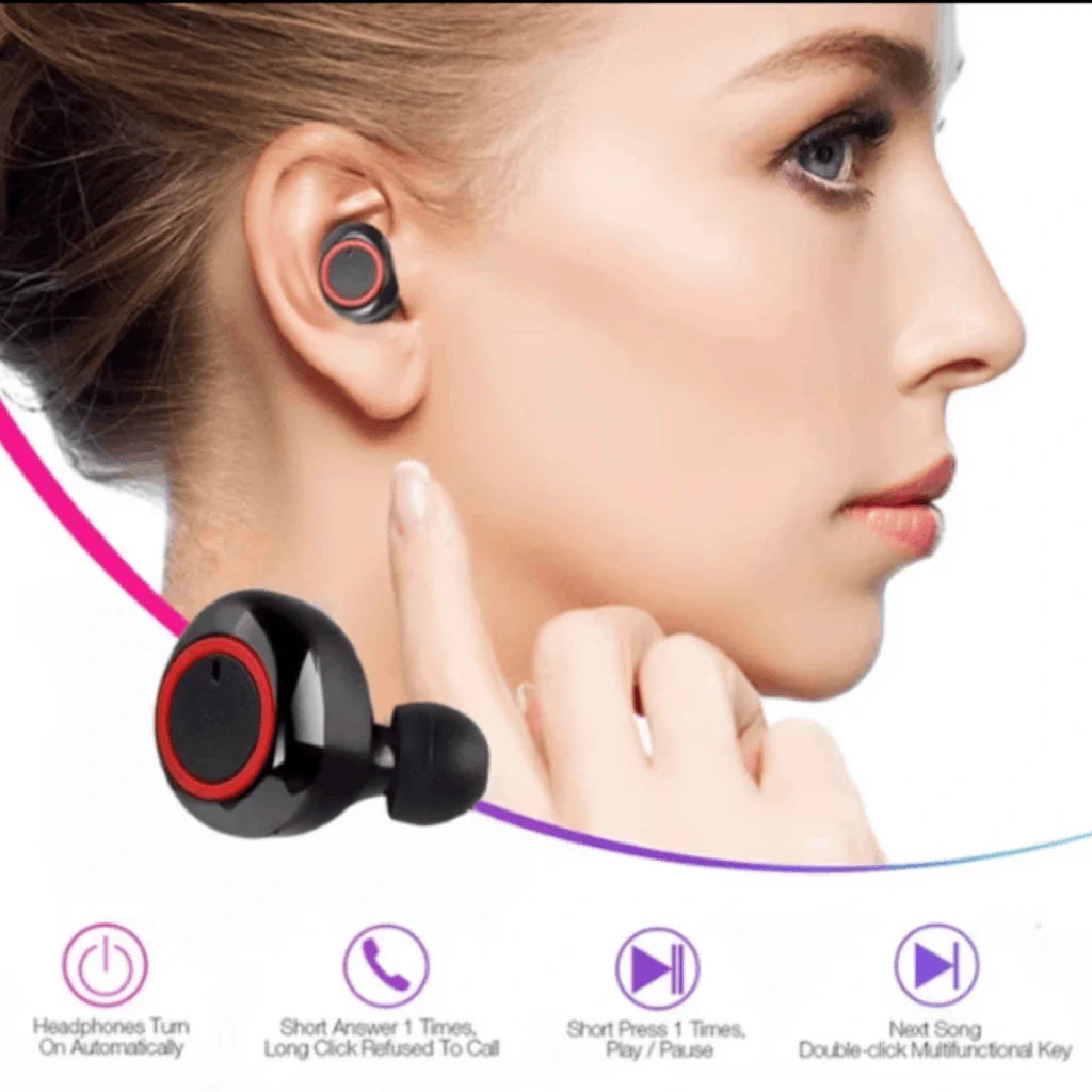 Fone de Ouvido Bluetooth 5.0 TWS Stereo Esportivo Touch