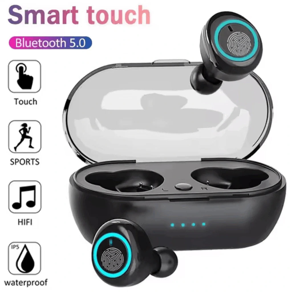 Fone de Ouvido Bluetooth 5.0 TWS Stereo Esportivo Touch