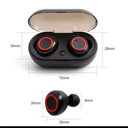 Fone de Ouvido Bluetooth 5.0 TWS Stereo Esportivo Touch
