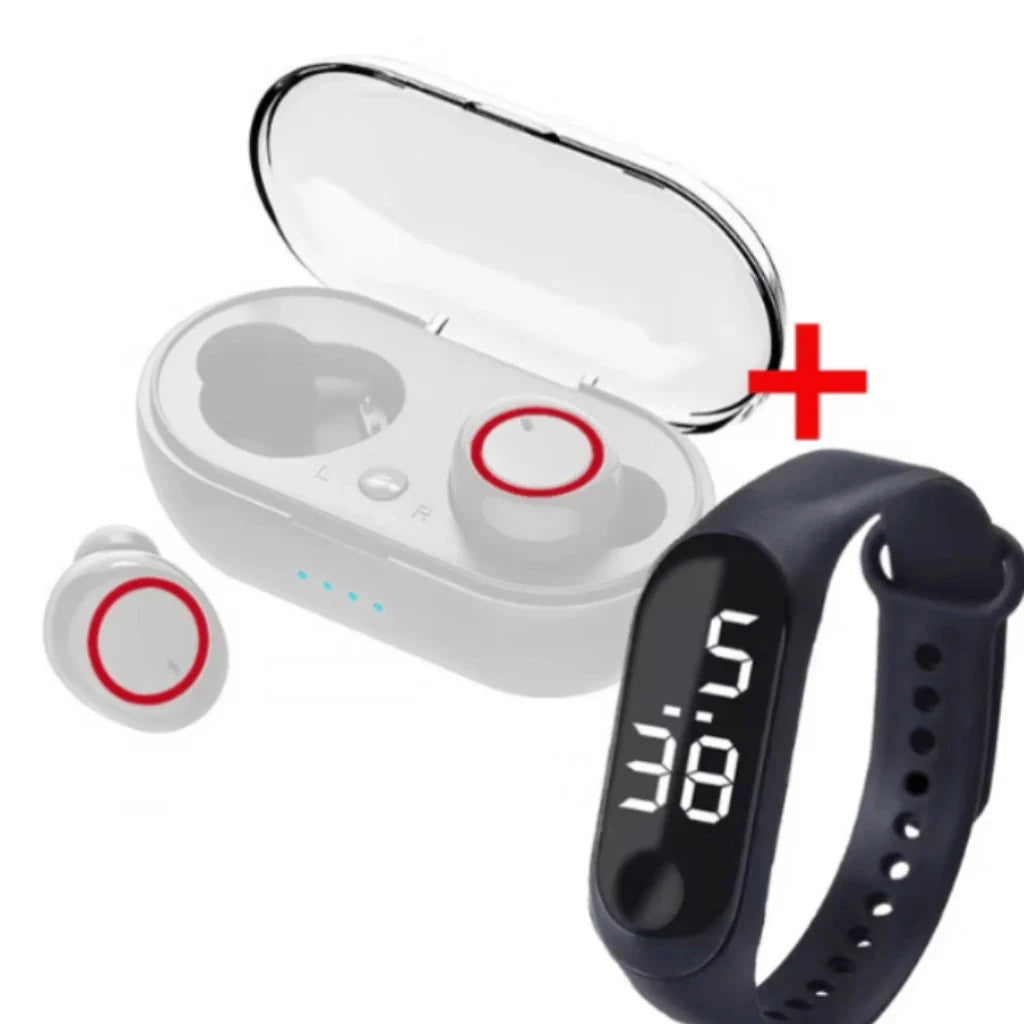 Fone de Ouvido Bluetooth 5.0 TWS Stereo Esportivo Touch
