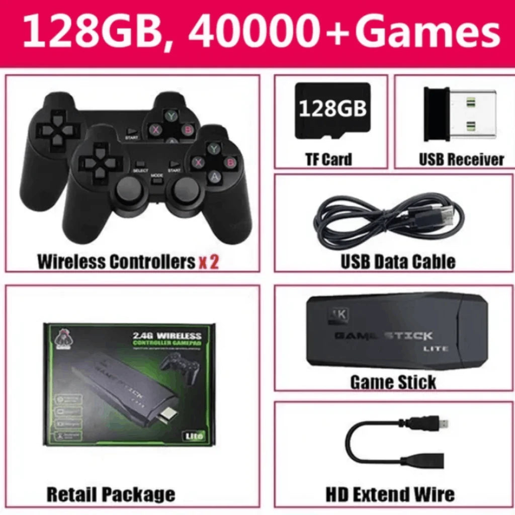 Game Console Retrô 4K HD 128GB 40 mil Jogos
