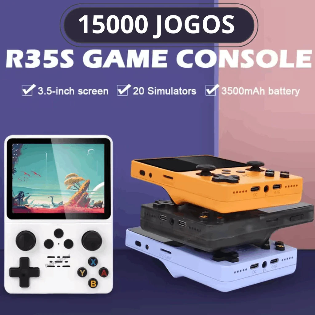 Game Portátil Retro R35S Plus 15 Mil Jogos