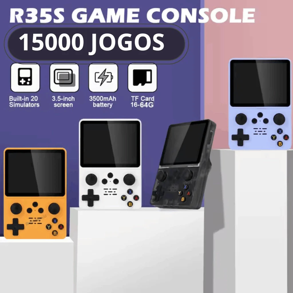 Game Portátil Retro R35S Plus 15 Mil Jogos