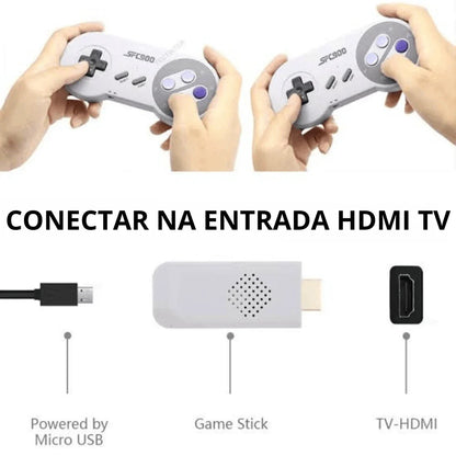 Game Console Retrô Super Nintendo 4K HD
