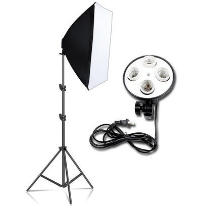 Kit de iluminação SH-Photography Softbox, equipamento Soft Box, quatro lâmpad