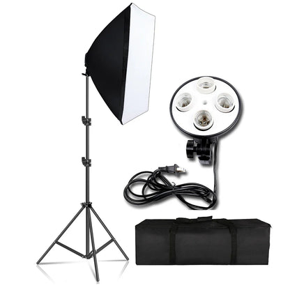 Kit de iluminação SH-Photography Softbox, equipamento Soft Box, quatro lâmpad