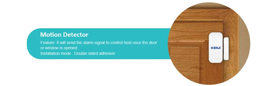 KERUI-Smart Home Security Alarm System, Wi-Fi, GSM, Sem Fio, Sensor de Movimento