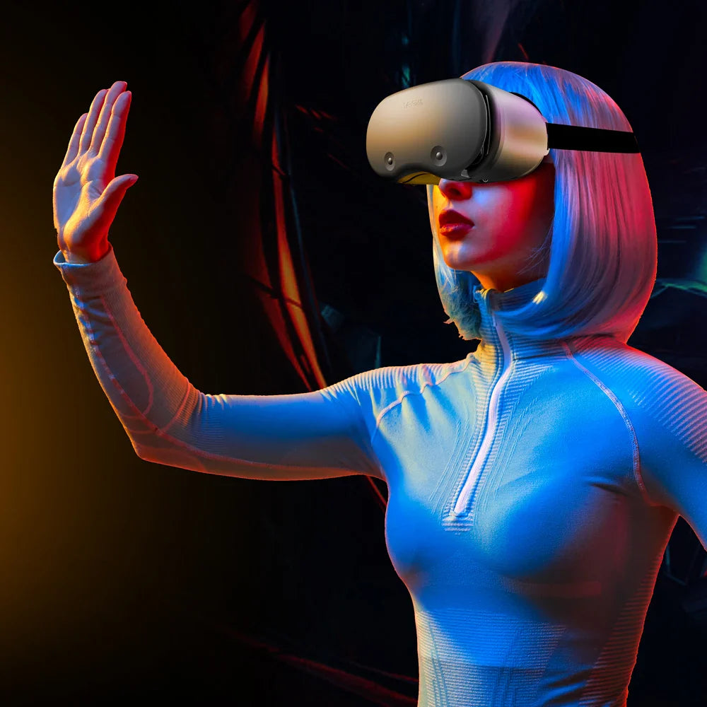 Óculos de realidade virtual para iPhone Smartphone Android, capacete 3D com len