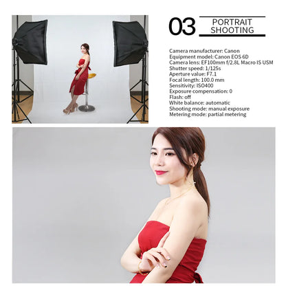 Kit de iluminação SH-Photography Softbox, equipamento Soft Box, quatro lâmpad