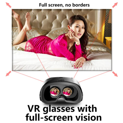 Óculos de realidade virtual para iPhone Smartphone Android, capacete 3D com len