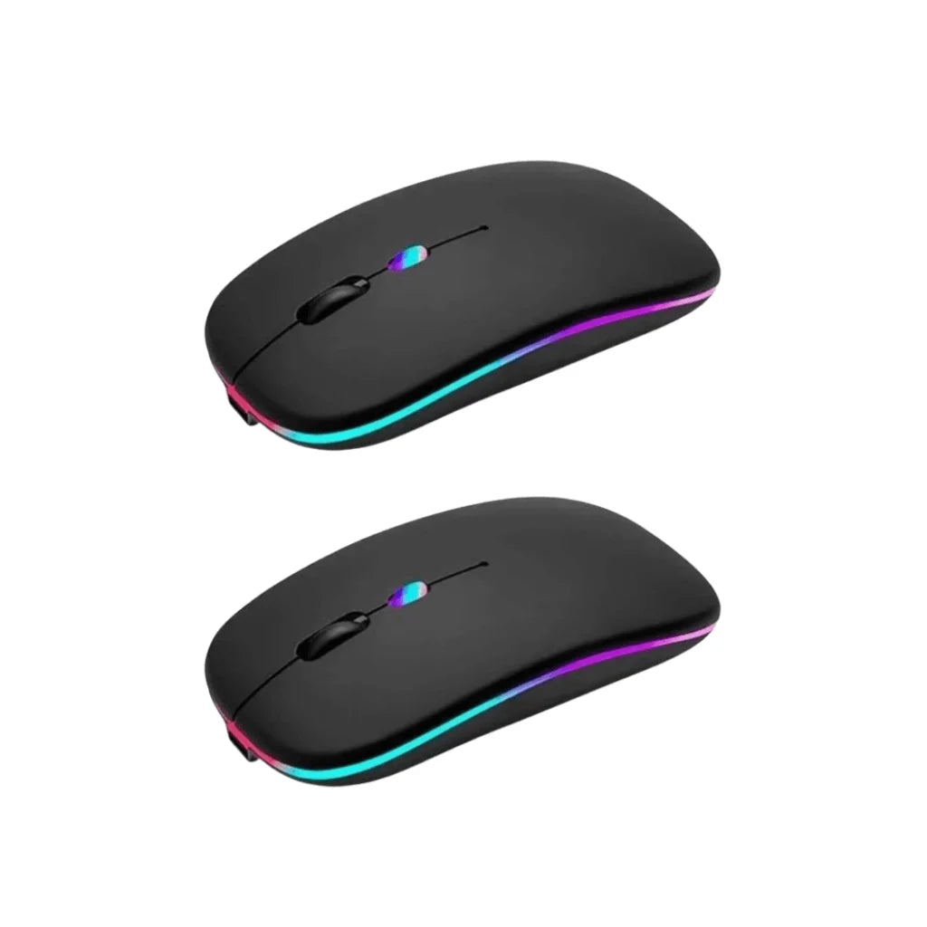 Mouse Sem Fio Recarregável Wireles Optico Led Rgb Ergonômico