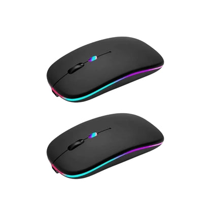 Mouse Sem Fio Recarregável Wireles Optico Led Rgb Ergonômico