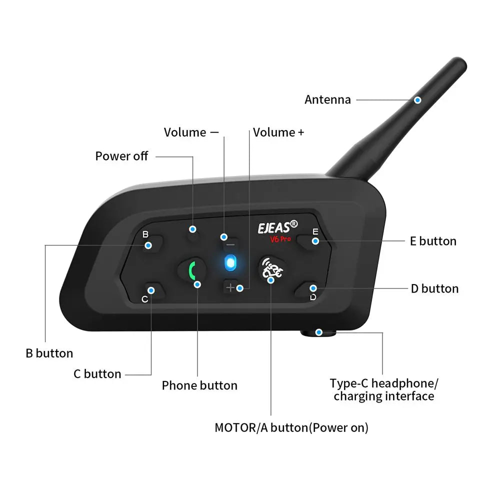 Fones bluetooth para moto a prova d'água ip67, para capacete da motocicleta