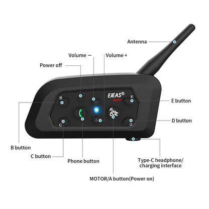 Fones bluetooth para moto a prova d'água ip67, para capacete da motocicleta
