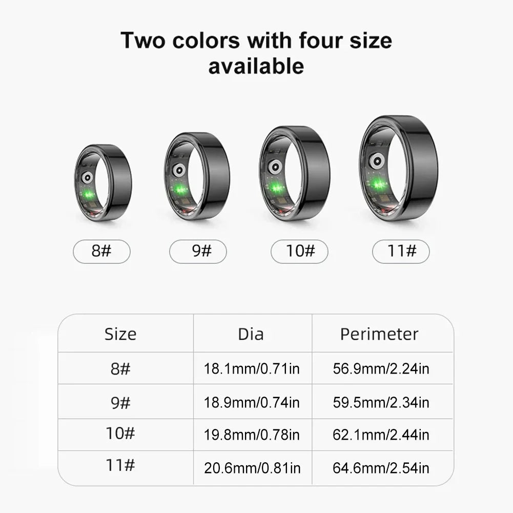 Anel inteligente bluetooth monitoramento de saúde oxigênio no sangue so