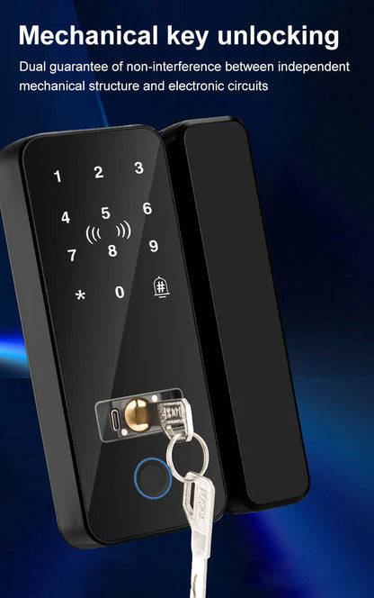 Bluetooth Bloqueio De Porta De Vidro Eletrônico, Reconhecimento De Impressões