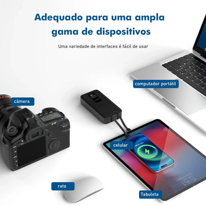 Carregador Portátil 20000mah, Bateria, Powerbank Portátil, Pilhas Recarregáve