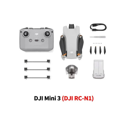 DJI Mini 3 Drone com RC ou RC-N1/Fair More Combo 4K HDR Video Drone Navio de tra