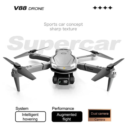 V88 drone profissional 8k grande angular hd 1080p câmera wifi fpv altura segura