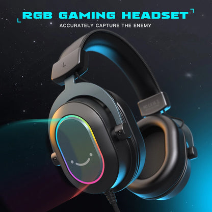 Fifine-Auscultadores Dinâmicos RGB para Jogos com Microfone, Auscultadores Over
