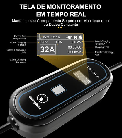 Carregador Carro Elétrico TAYSLA Tipo 2 7kW 32A Portátil EV Carregador 3.5kW