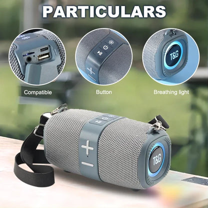 Caixa de som T&amp;G TG667 Crossbody LED Light Portátil Bluetooth Speaker Outdoor Pequeno e